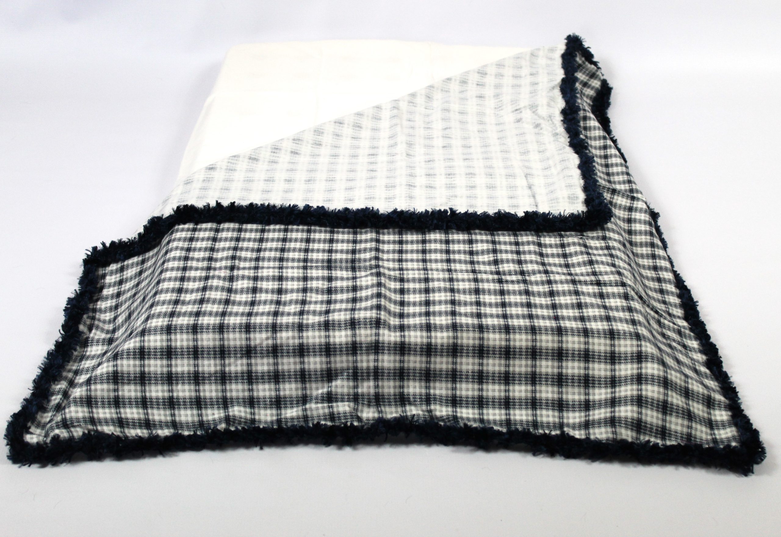 BABY BLANKET – NAVY BLUE AND WHITE – 75CM X 1.10M