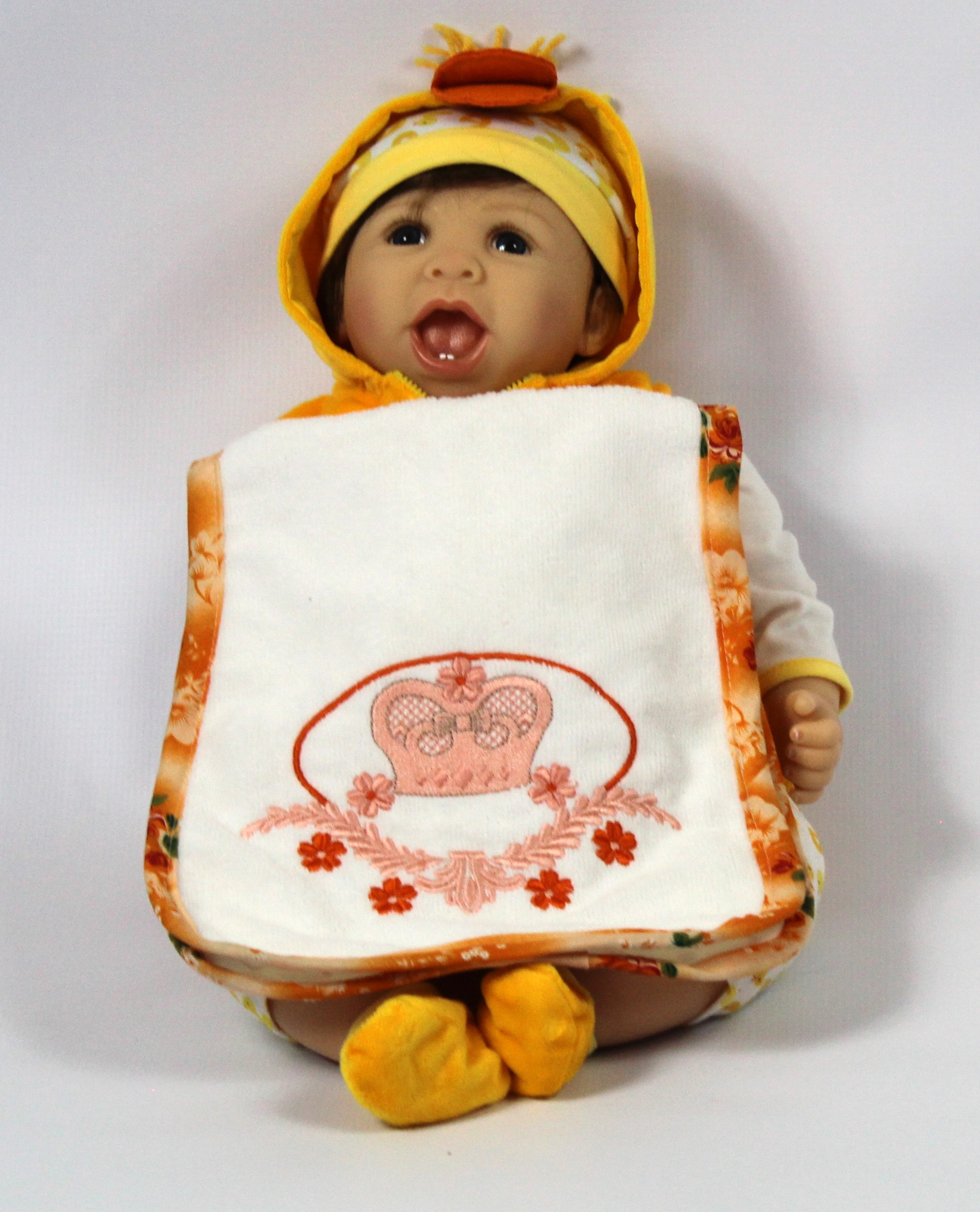 BURB CLOTH  – ORANGE AND WHITE  – 57X25CM