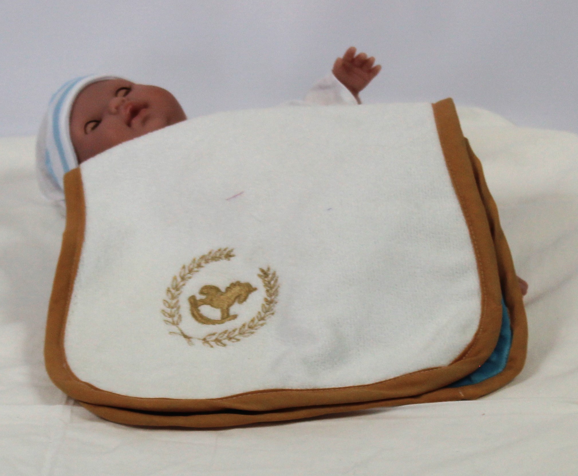 BURB CLOTH – STONE-GOLD-WHITE-BLUE 30X55CM